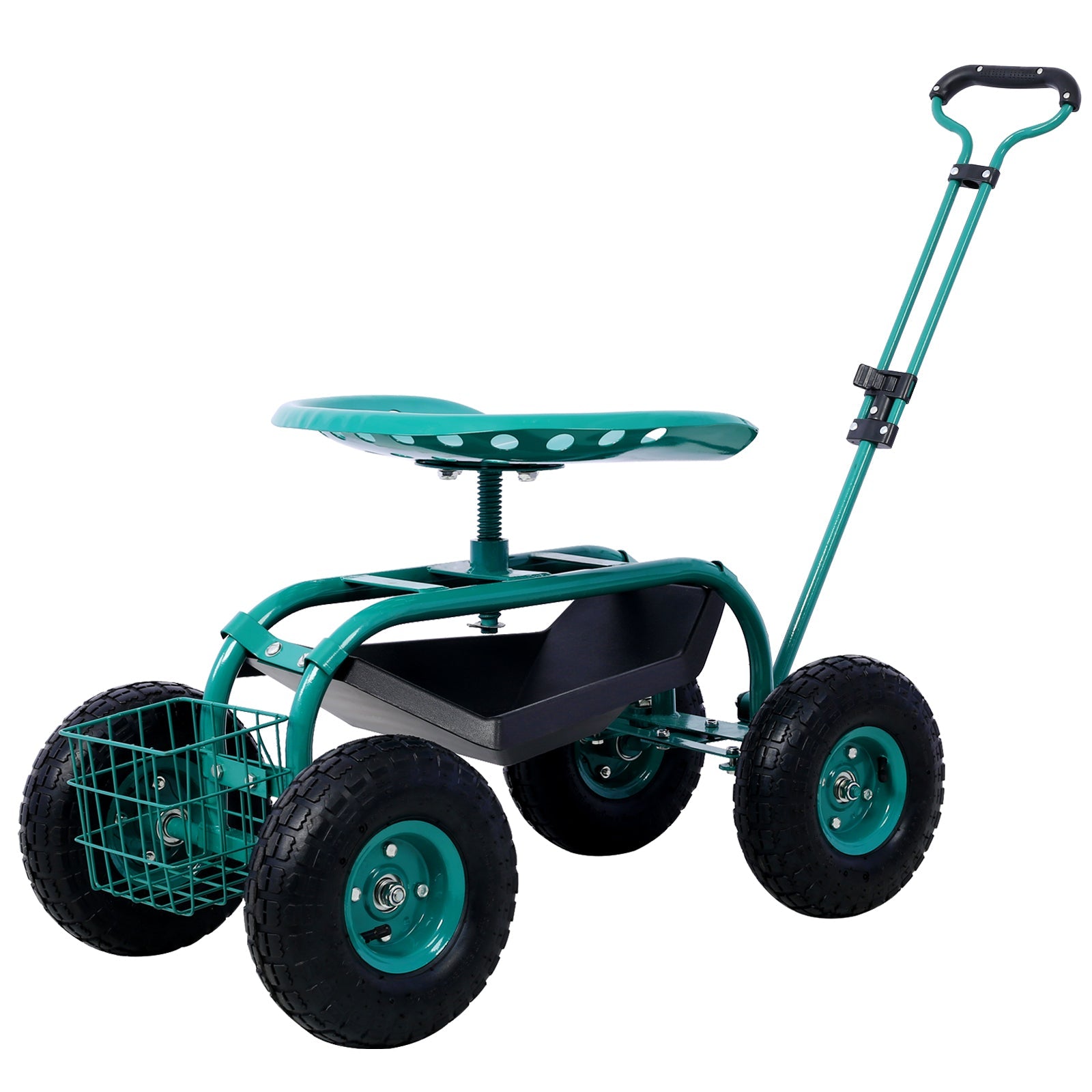 Rolling Garden Scooter Garden Cart Seat with Wheels and Tool Tray, 360 Swivel Seat,Green - 1st Choice Furniture Direct