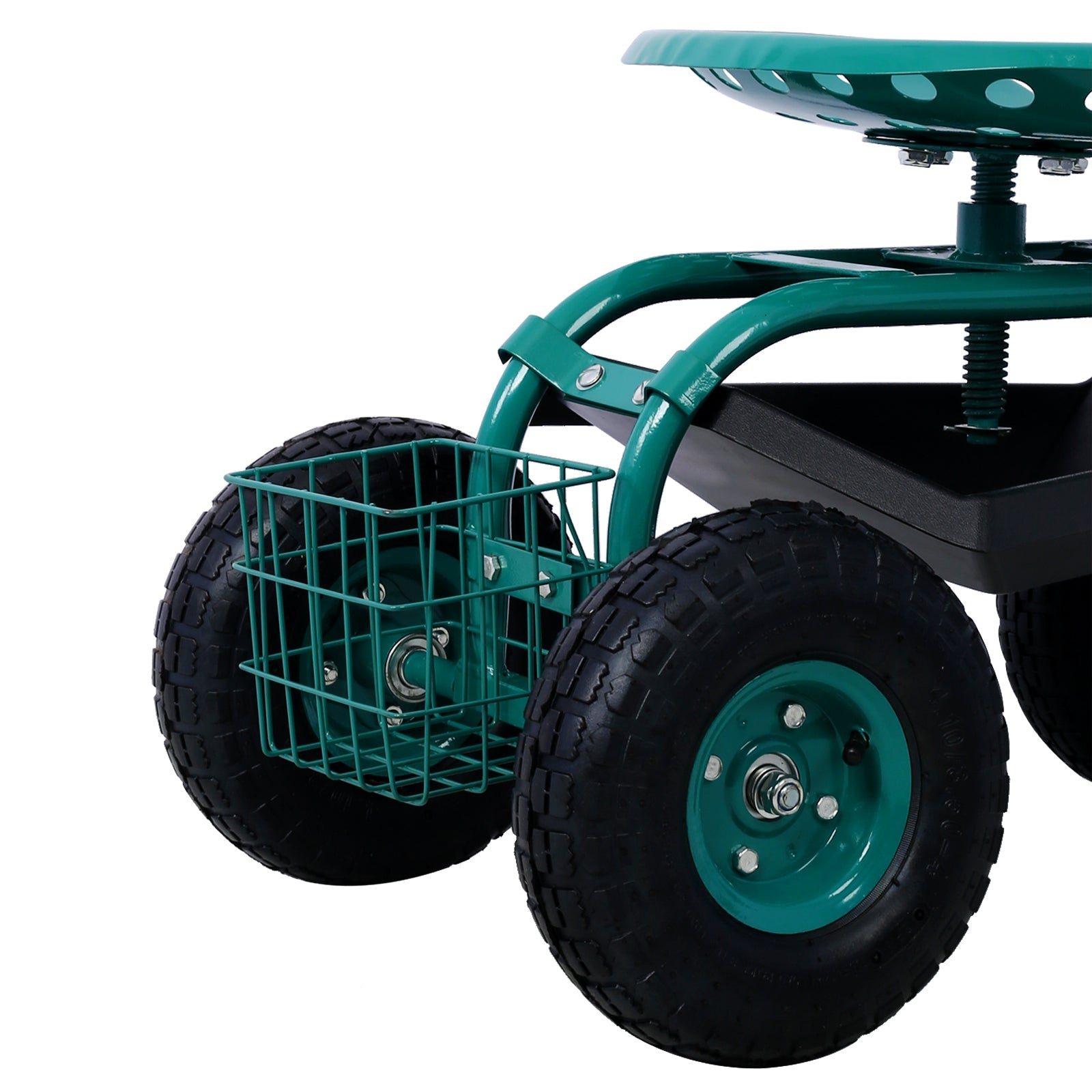 Rolling Garden Scooter Garden Cart Seat with Wheels and Tool Tray, 360 Swivel Seat,Green - 1st Choice Furniture Direct