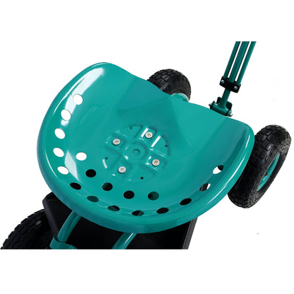 Rolling Garden Scooter Garden Cart Seat with Wheels and Tool Tray, 360 Swivel Seat,Green - 1st Choice Furniture Direct