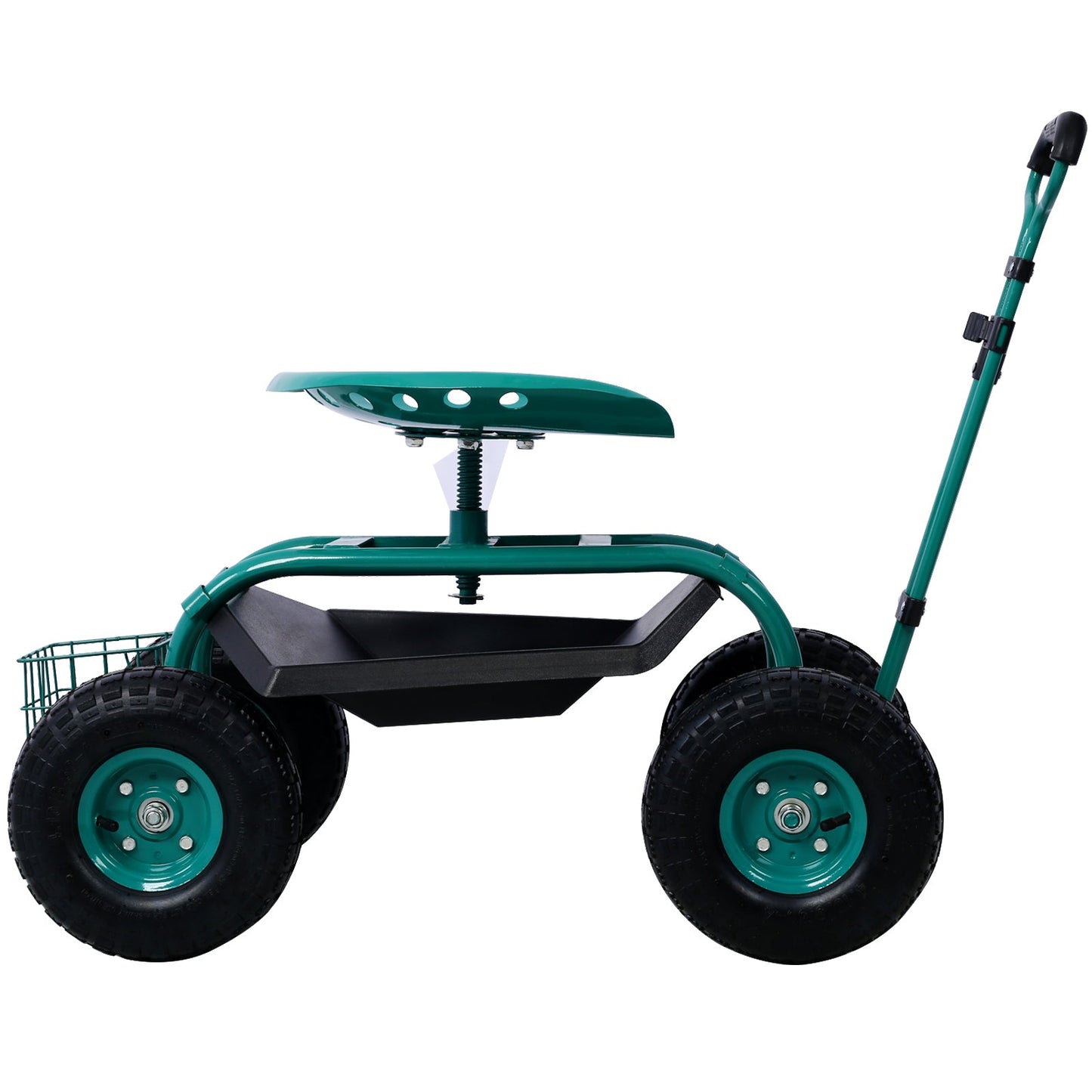 Rolling Garden Scooter Garden Cart Seat with Wheels and Tool Tray, 360 Swivel Seat,Green - 1st Choice Furniture Direct