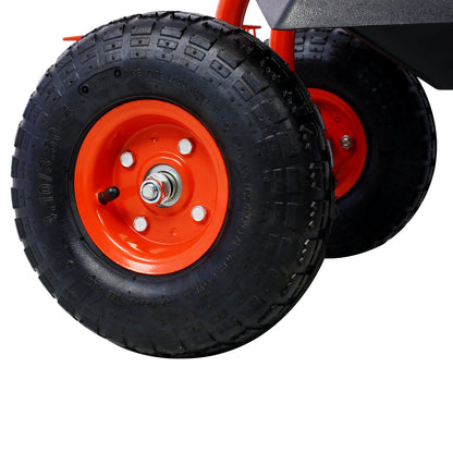 Rolling Garden Scooter Garden Cart Seat with Wheels and Tool Tray, 360 Swivel Seat,Red - 1st Choice Furniture Direct
