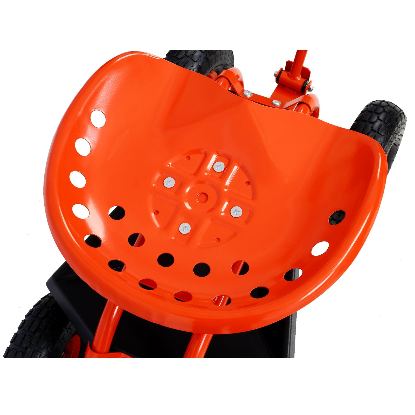 Rolling Garden Scooter Garden Cart Seat with Wheels and Tool Tray, 360 Swivel Seat,Red - 1st Choice Furniture Direct