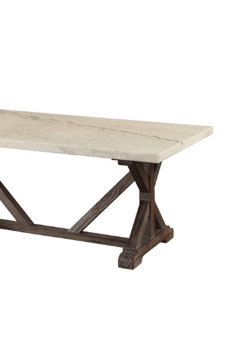 Romina White Marble Top & Weathered Espresso Finish Coffee Table - 1st Choice Furniture Direct