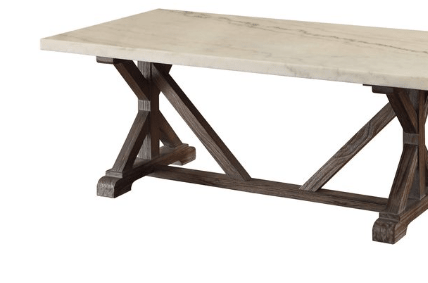 Romina White Marble Top & Weathered Espresso Finish Coffee Table - 1st Choice Furniture Direct