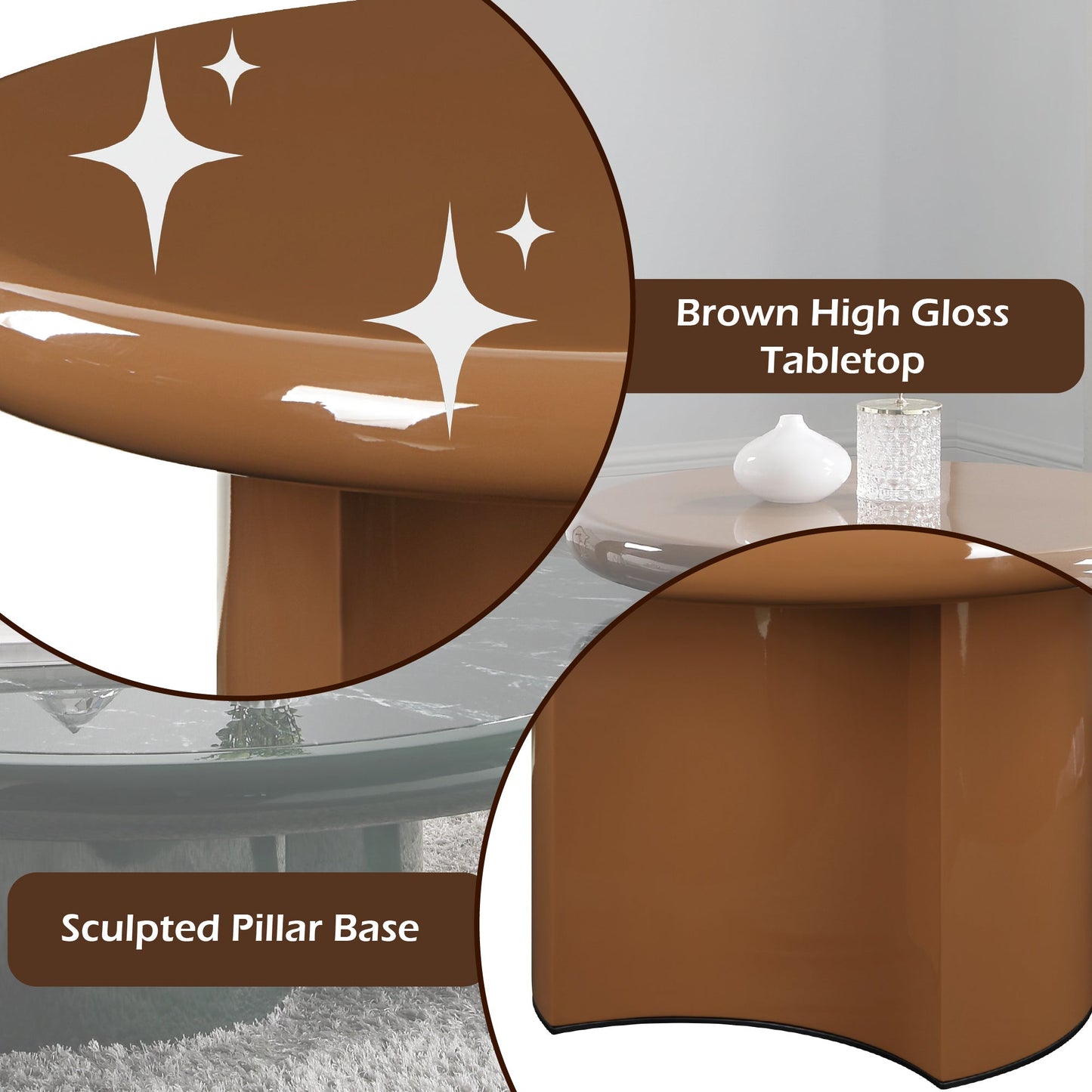 Ronald Brown High Gloss End Table - 1st Choice Furniture Direct