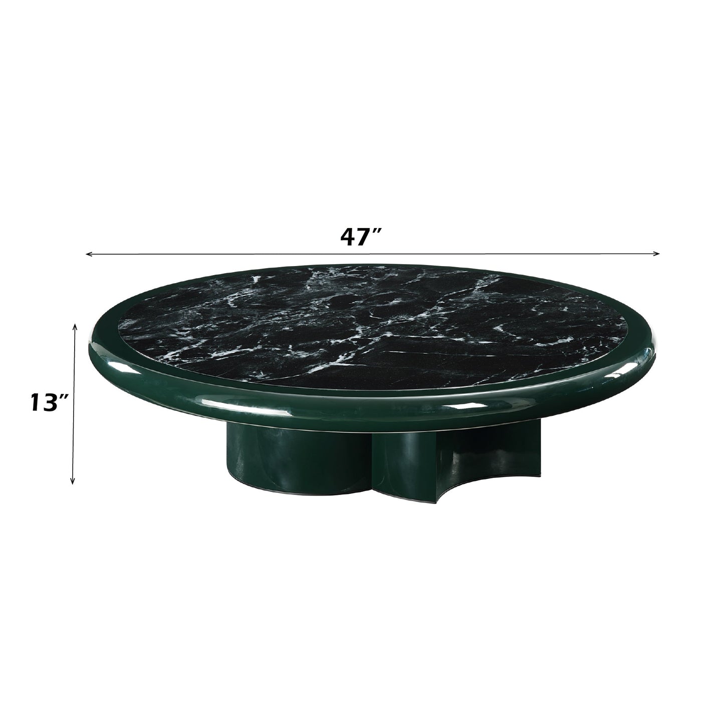 Ronald Marble Pattern Top, Dark Green Coffee Table - 1st Choice Furniture Direct