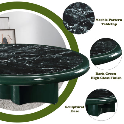 Ronald Marble Pattern Top, Dark Green Coffee Table - 1st Choice Furniture Direct