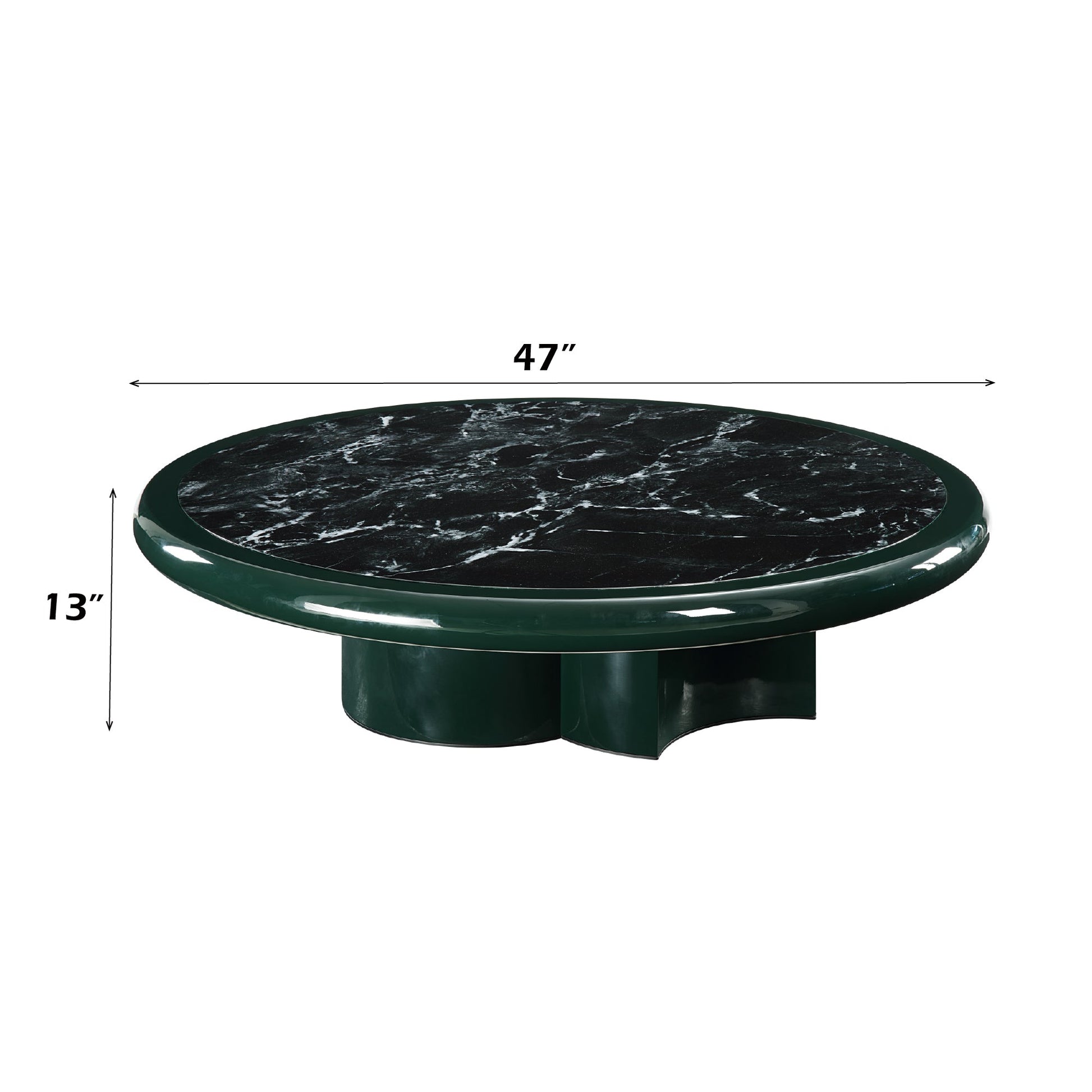 Ronald Marble Pattern Top, Dark Green Coffee Table - 1st Choice Furniture Direct
