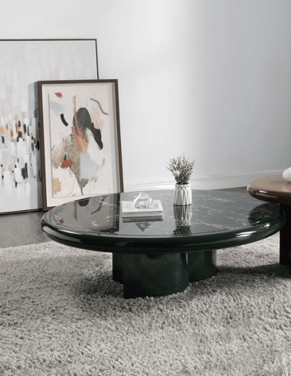 Ronald Marble Pattern Top, Dark Green Coffee Table - 1st Choice Furniture Direct