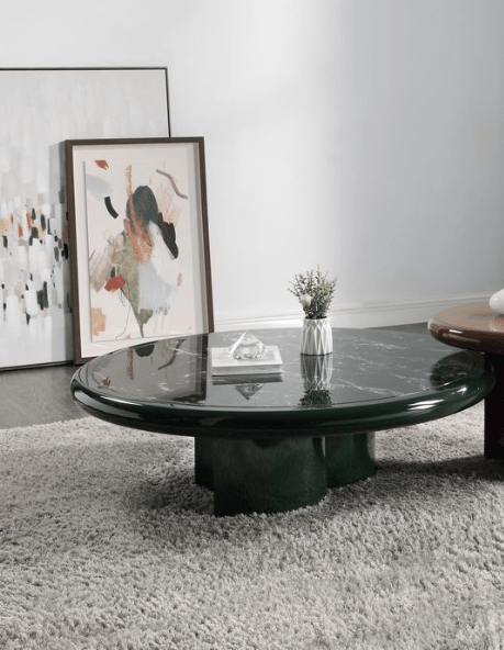 Ronald Marble Pattern Top, Dark Green Coffee Table - 1st Choice Furniture Direct