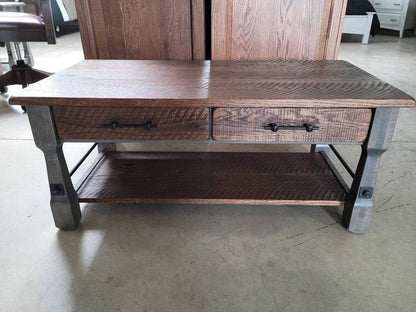 Rough Sawn White Oak Coffee Table – Rustic Maple & Oak Living Room Table - 1st Choice Furniture Direct