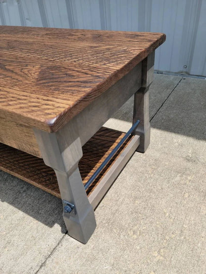 Rough Sawn White Oak Coffee Table – Rustic Maple & Oak Living Room Table - 1st Choice Furniture Direct