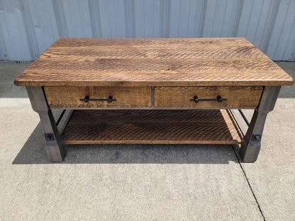 Rough Sawn White Oak Coffee Table – Rustic Maple & Oak Living Room Table - 1st Choice Furniture Direct