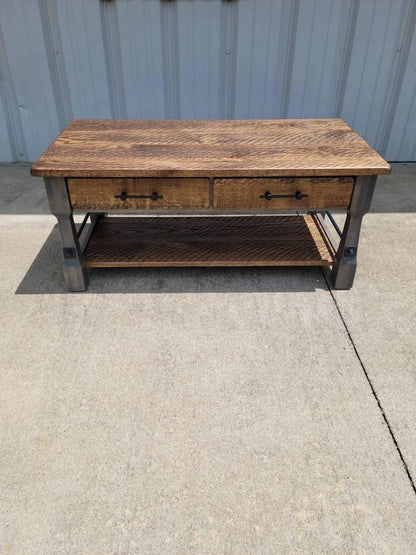 Rough Sawn White Oak Coffee Table – Rustic Maple & Oak Living Room Table - 1st Choice Furniture Direct
