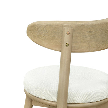 Round Cushion Bar stools (Natural Ash+Beige) - 1st Choice Furniture Direct