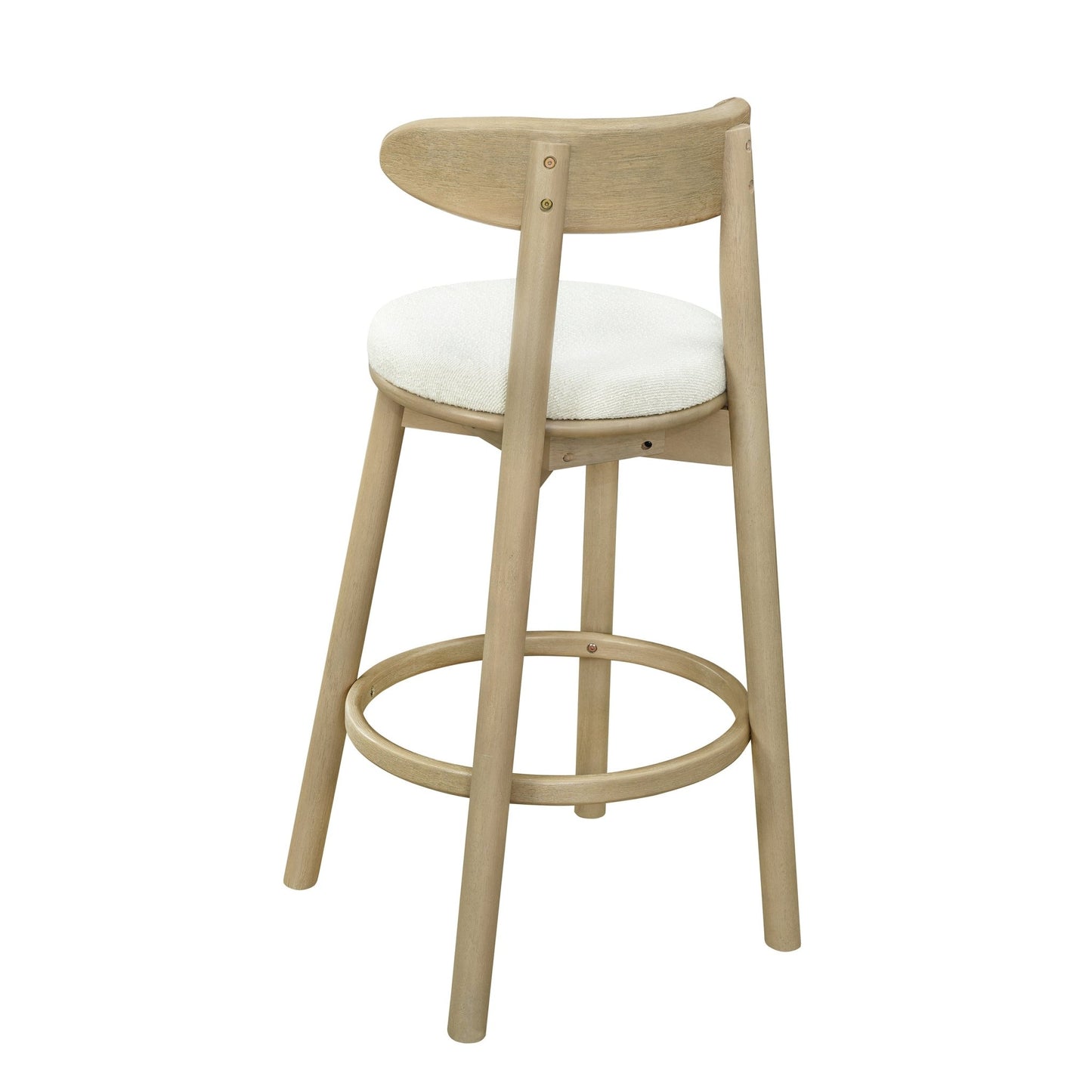 Round Cushion Bar stools (Natural Ash+Beige) - 1st Choice Furniture Direct