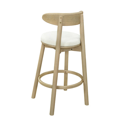 Round Cushion Bar stools (Natural Ash+Beige) - 1st Choice Furniture Direct