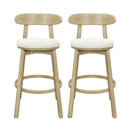 Round Cushion Bar stools (Natural Ash+Beige) - 1st Choice Furniture Direct