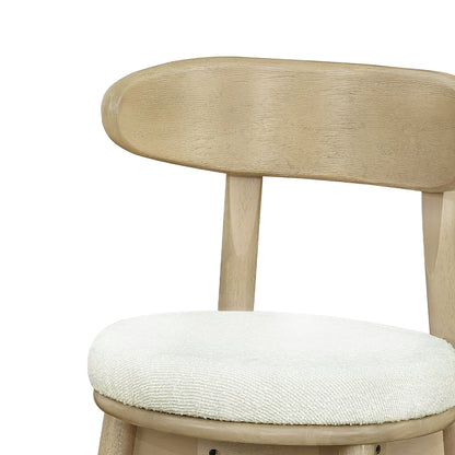 Round Cushion Bar stools (Natural Ash+Beige) - 1st Choice Furniture Direct