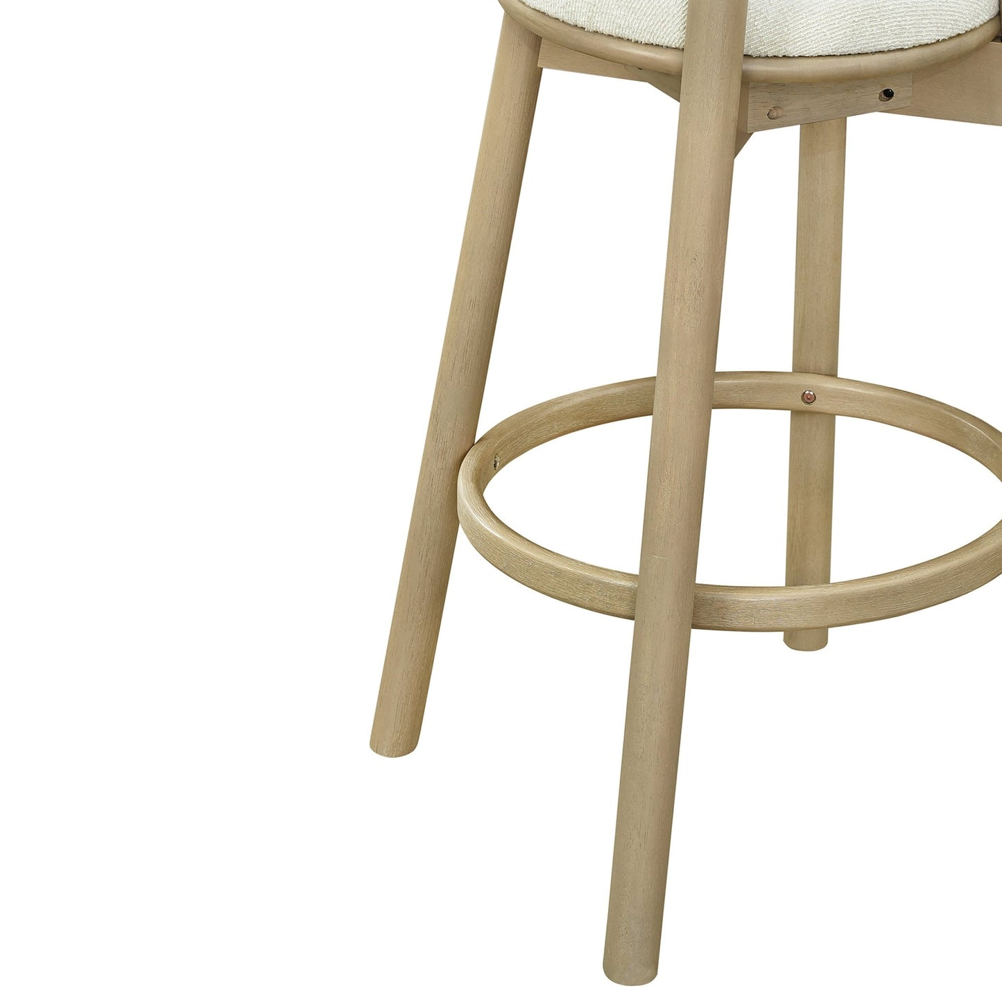 Round Cushion Bar stools (Natural Ash+Beige) - 1st Choice Furniture Direct