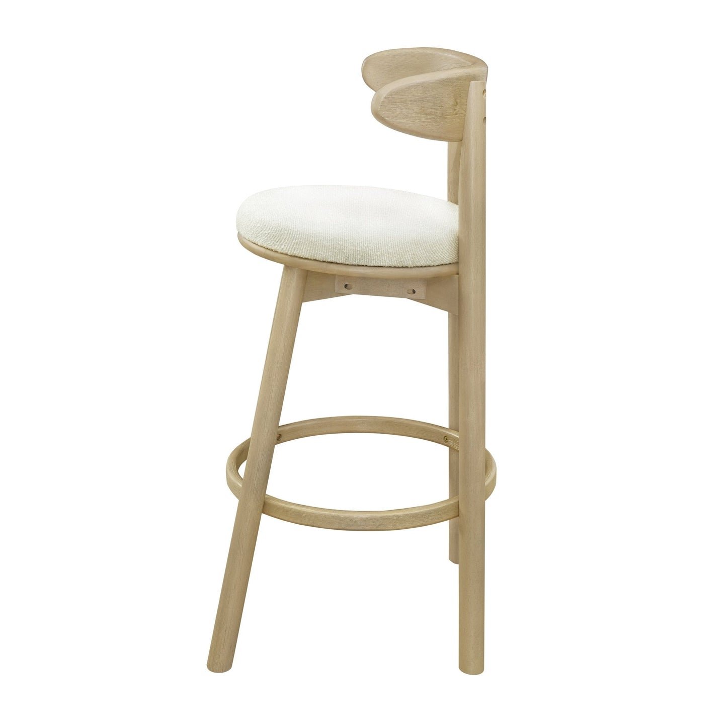 Round Cushion Bar stools (Natural Ash+Beige) - 1st Choice Furniture Direct