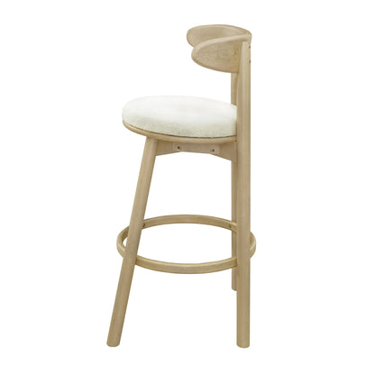 Round Cushion Bar stools (Natural Ash+Beige) - 1st Choice Furniture Direct