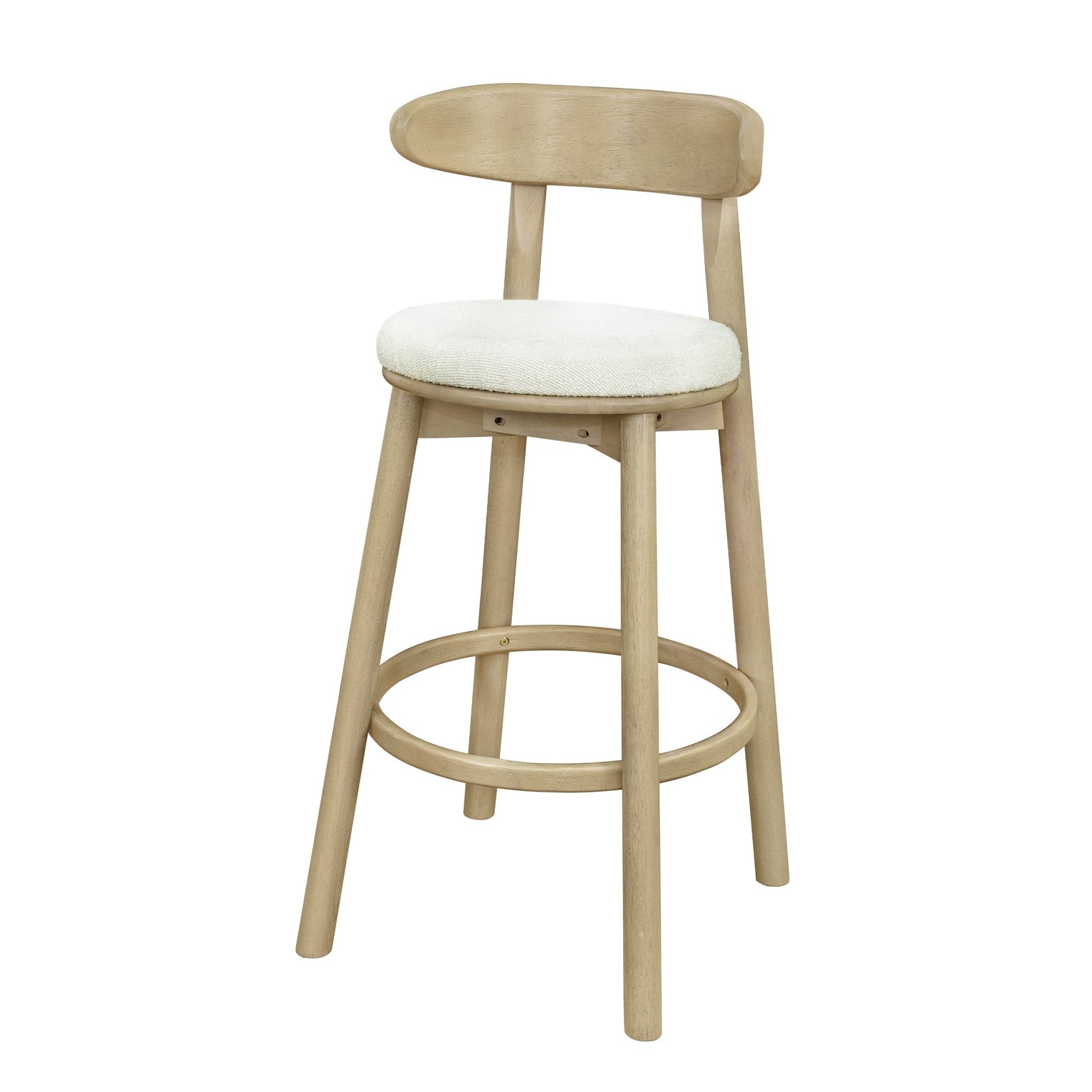 Round Cushion Bar stools (Natural Ash+Beige) - 1st Choice Furniture Direct