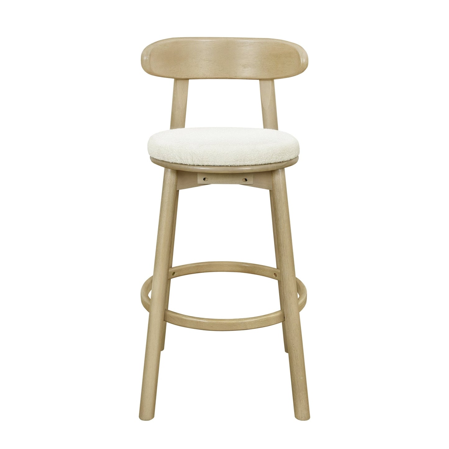 Round Cushion Bar stools (Natural Ash+Beige) - 1st Choice Furniture Direct