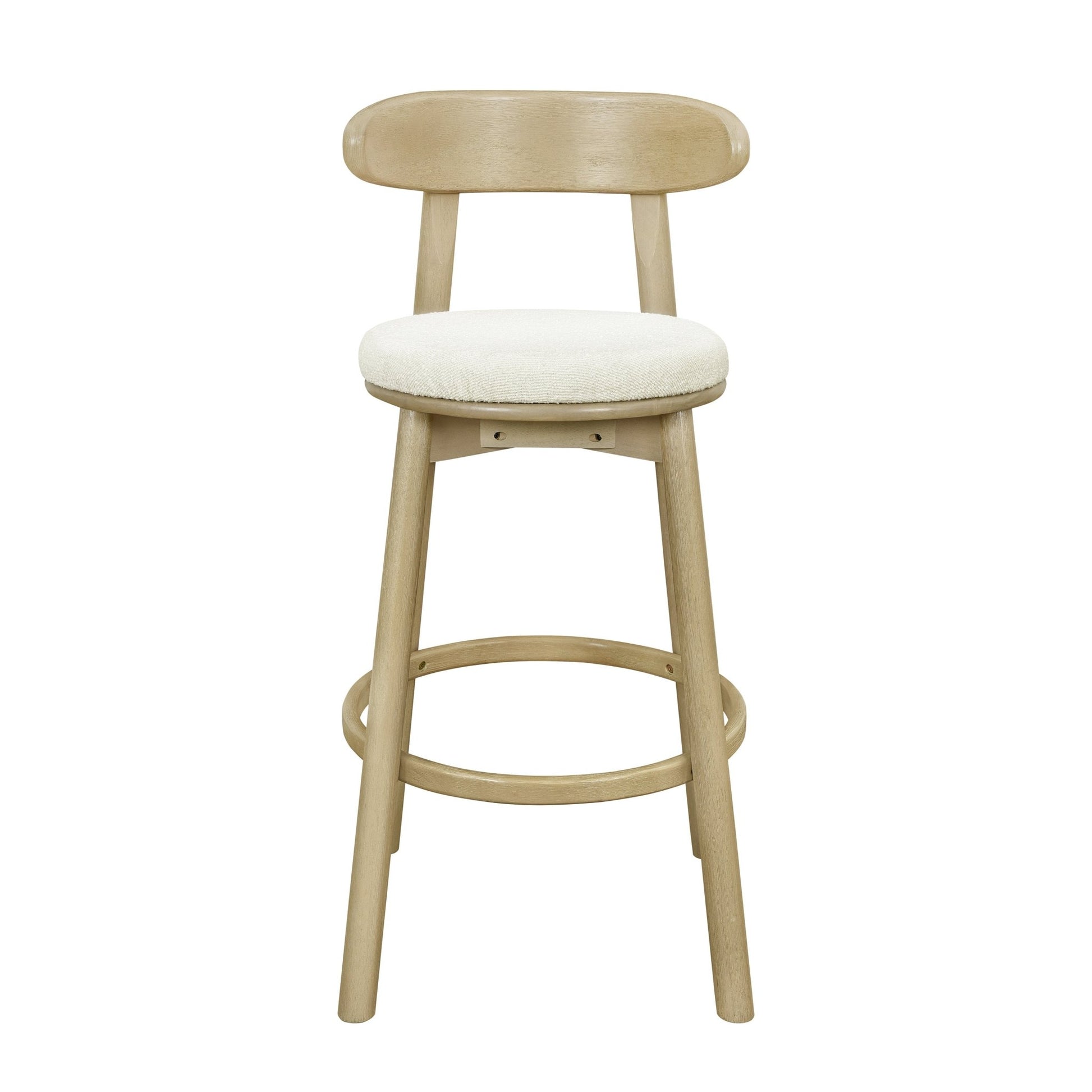 Round Cushion Bar stools (Natural Ash+Beige) - 1st Choice Furniture Direct