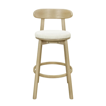 Round Cushion Bar stools (Natural Ash+Beige) - 1st Choice Furniture Direct