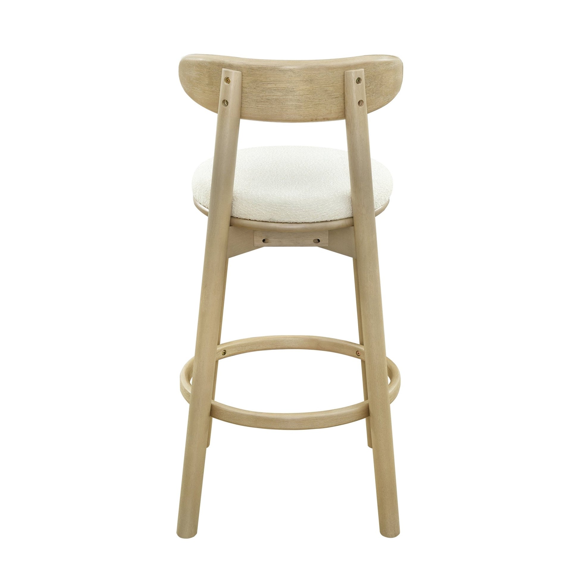 Round Cushion Bar stools (Natural Ash+Beige) - 1st Choice Furniture Direct