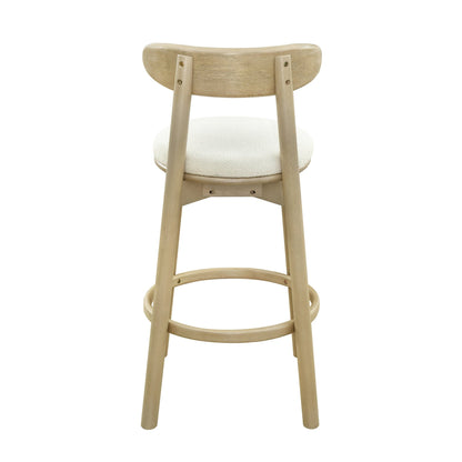 Round Cushion Bar stools (Natural Ash+Beige) - 1st Choice Furniture Direct