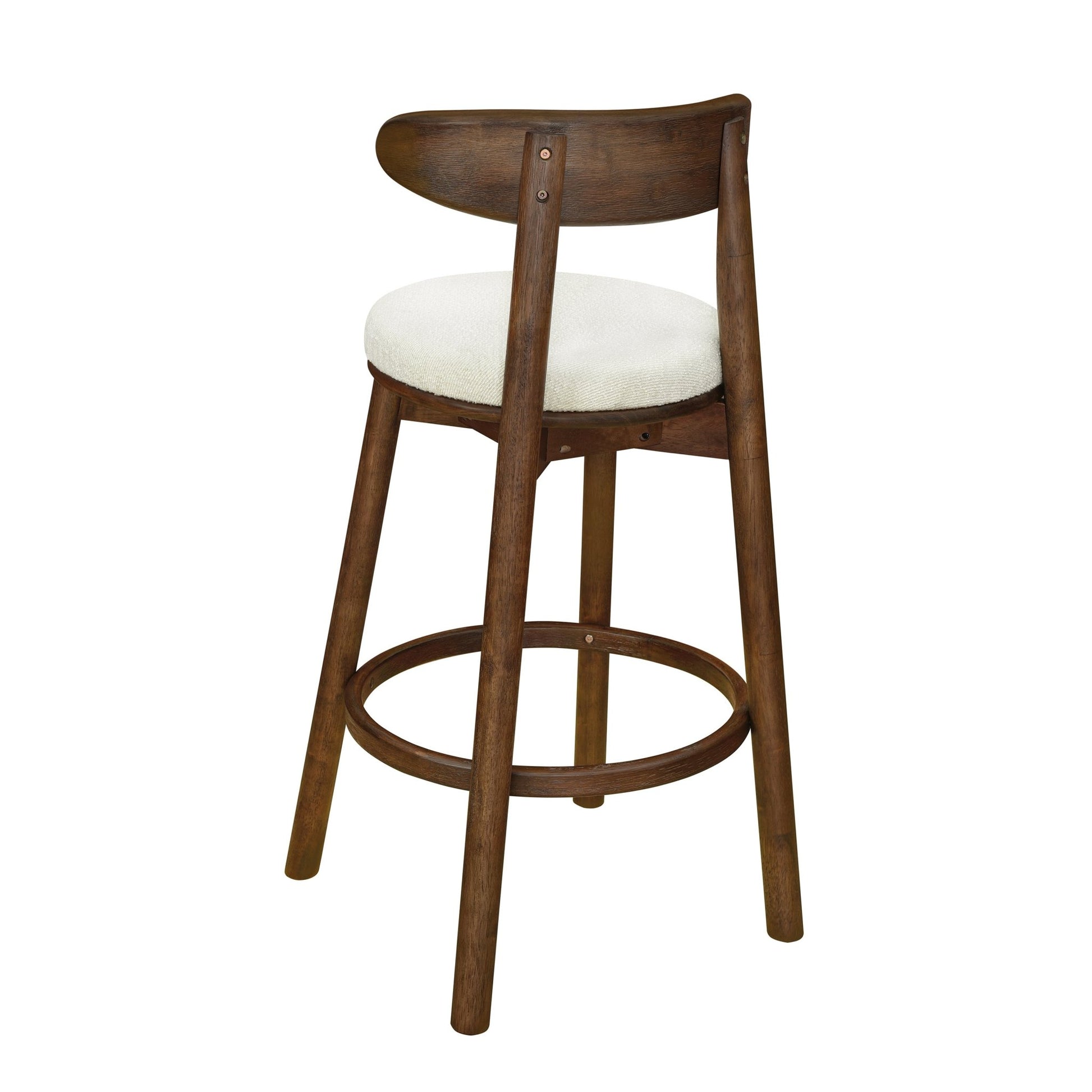 Round Cushion Bar stools (Walnut+Beige) - 1st Choice Furniture Direct