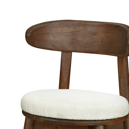 Round Cushion Bar stools (Walnut+Beige) - 1st Choice Furniture Direct