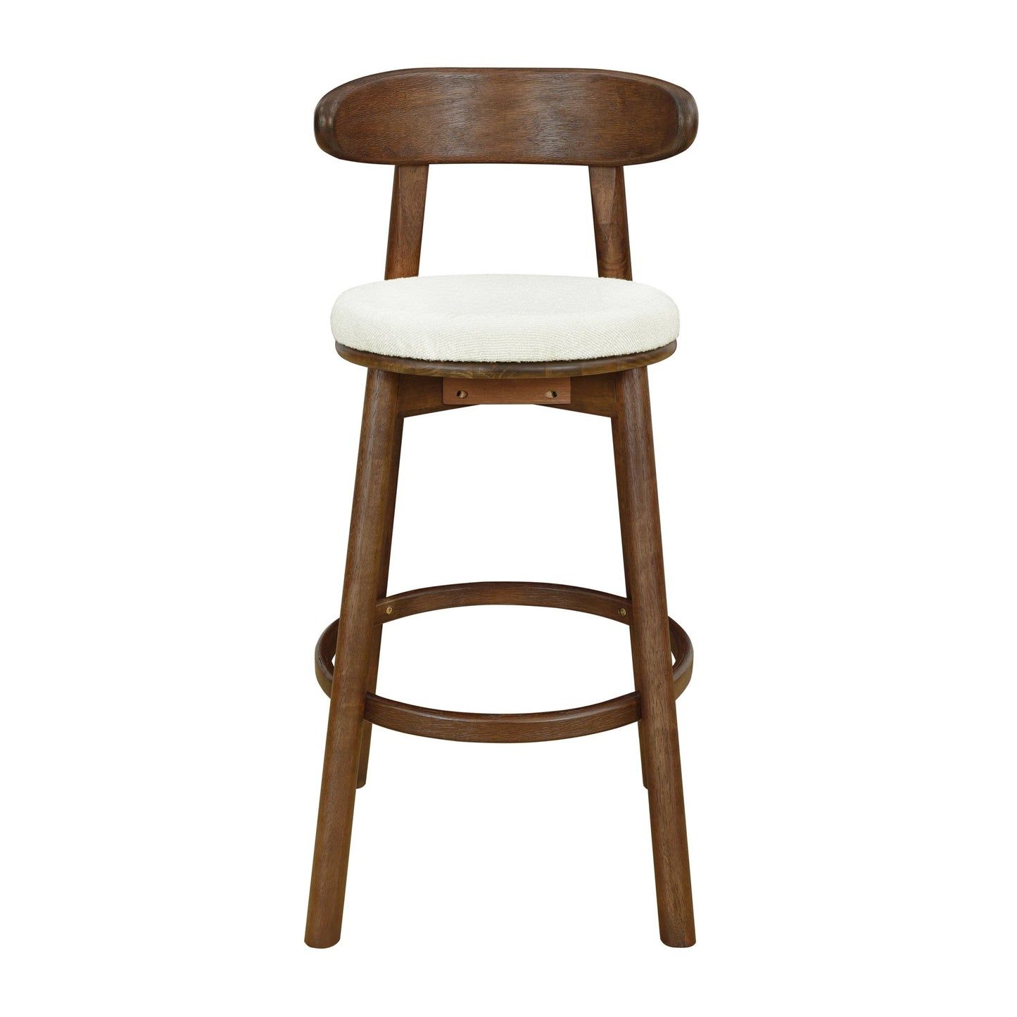 Round Cushion Bar stools (Walnut+Beige) - 1st Choice Furniture Direct
