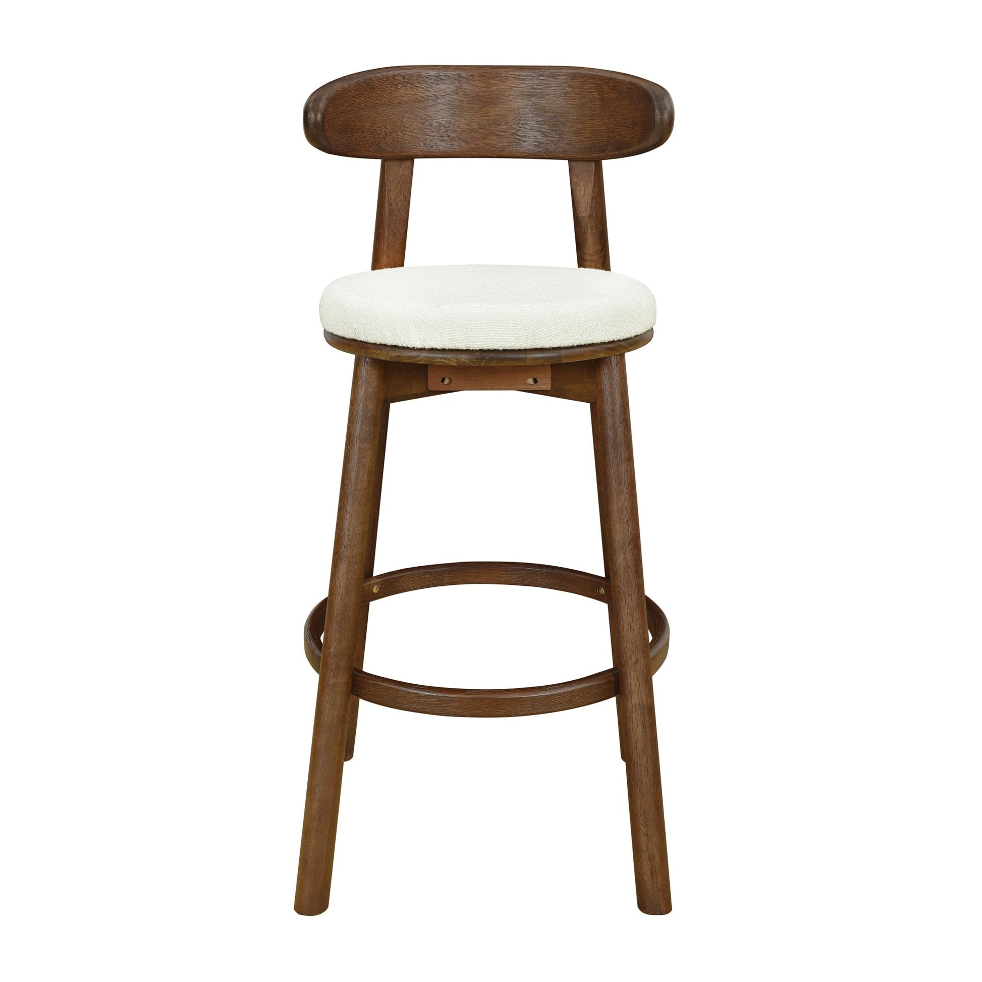 Round Cushion Bar stools (Walnut+Beige) - 1st Choice Furniture Direct