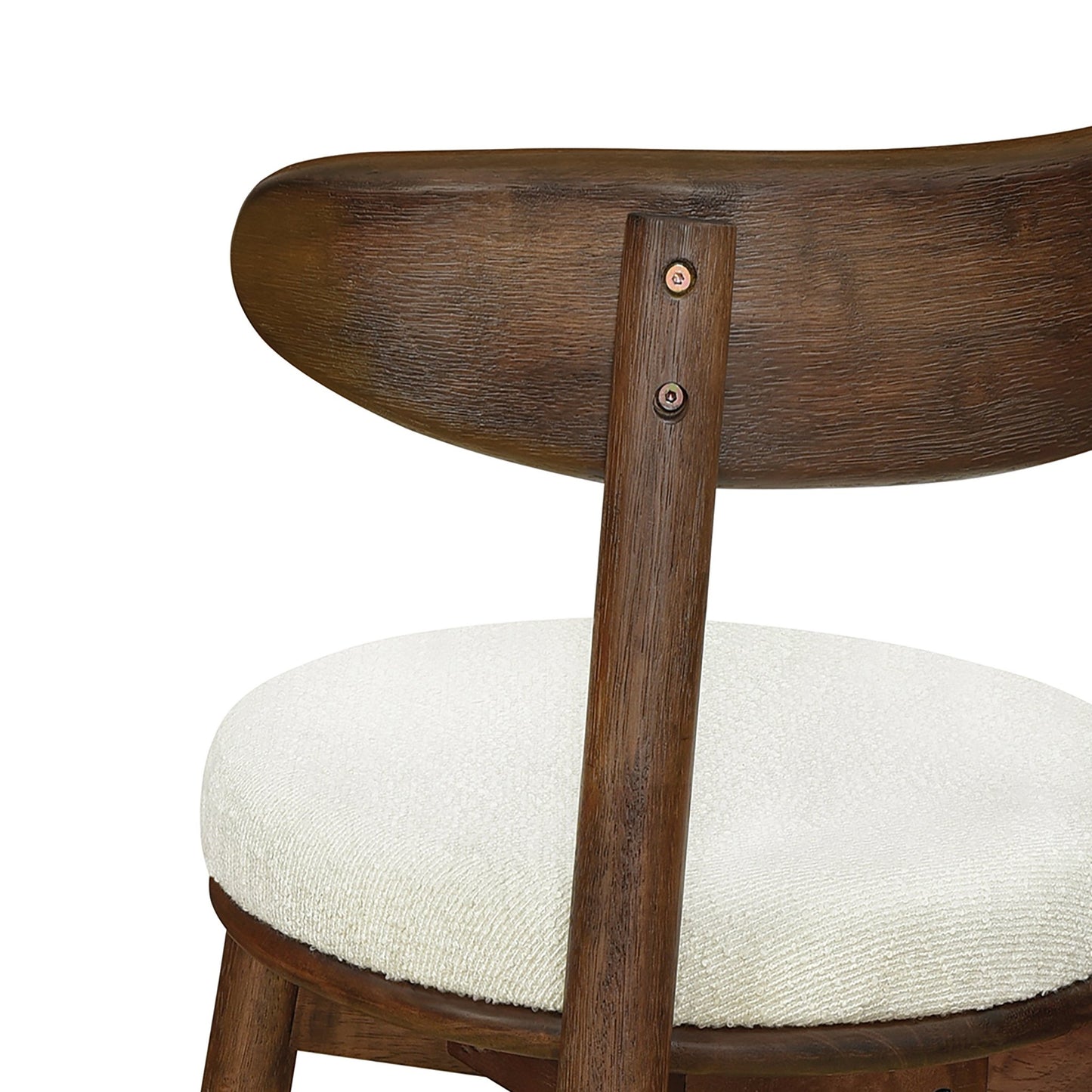 Round Cushion Bar stools (Walnut+Beige) - 1st Choice Furniture Direct