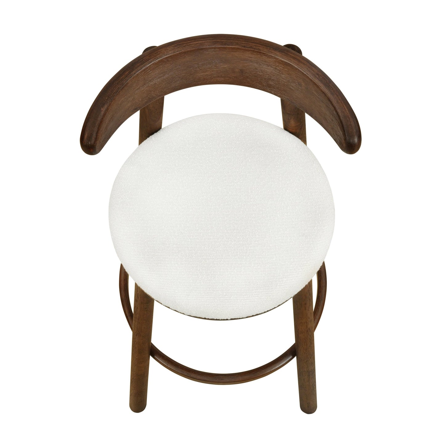 Round Cushion Bar stools (Walnut+Beige) - 1st Choice Furniture Direct