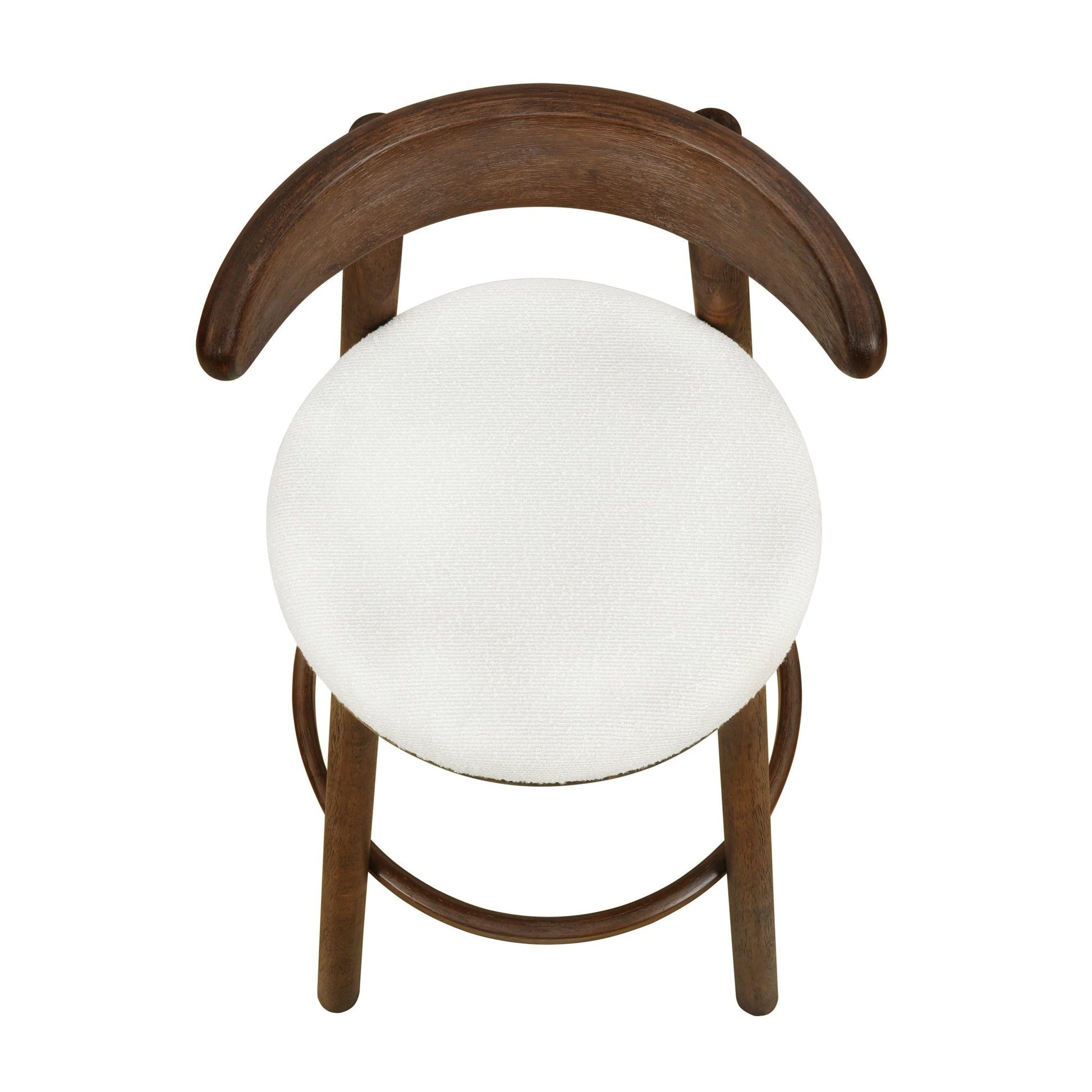 Round Cushion Bar stools (Walnut+Beige) - 1st Choice Furniture Direct