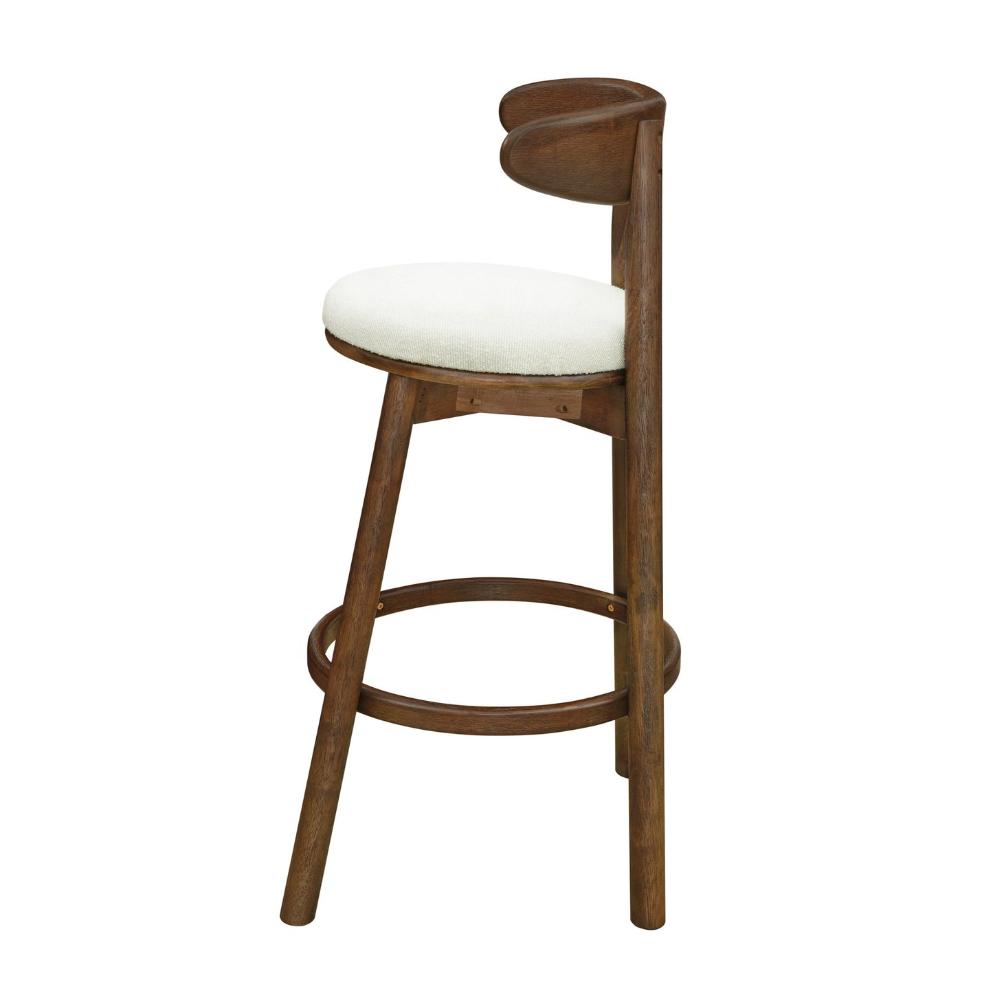 Round Cushion Bar stools (Walnut+Beige) - 1st Choice Furniture Direct