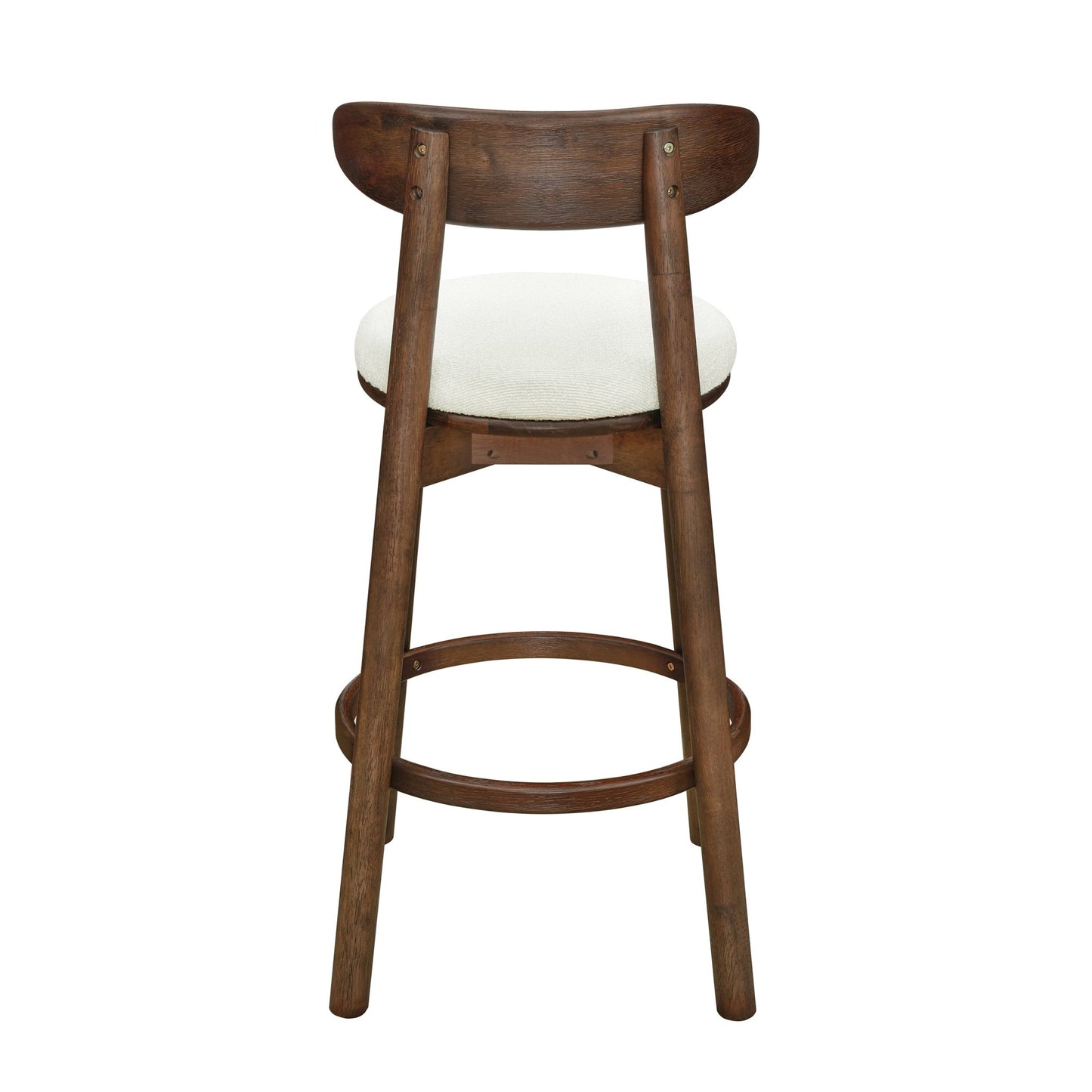 Round Cushion Bar stools (Walnut+Beige) - 1st Choice Furniture Direct