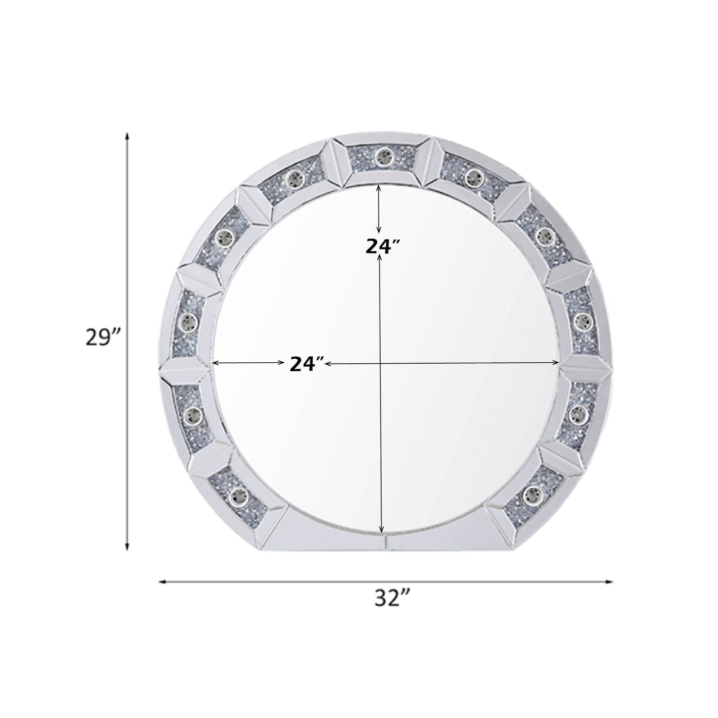 Round Silver LED Wall Mirror with Beveled Frame - 1st Choice Furniture Direct