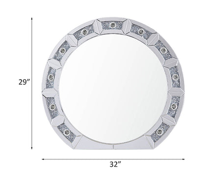 Round Silver LED Wall Mirror with Beveled Frame - 1st Choice Furniture Direct
