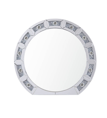 Round Silver LED Wall Mirror with Beveled Frame - 1st Choice Furniture Direct