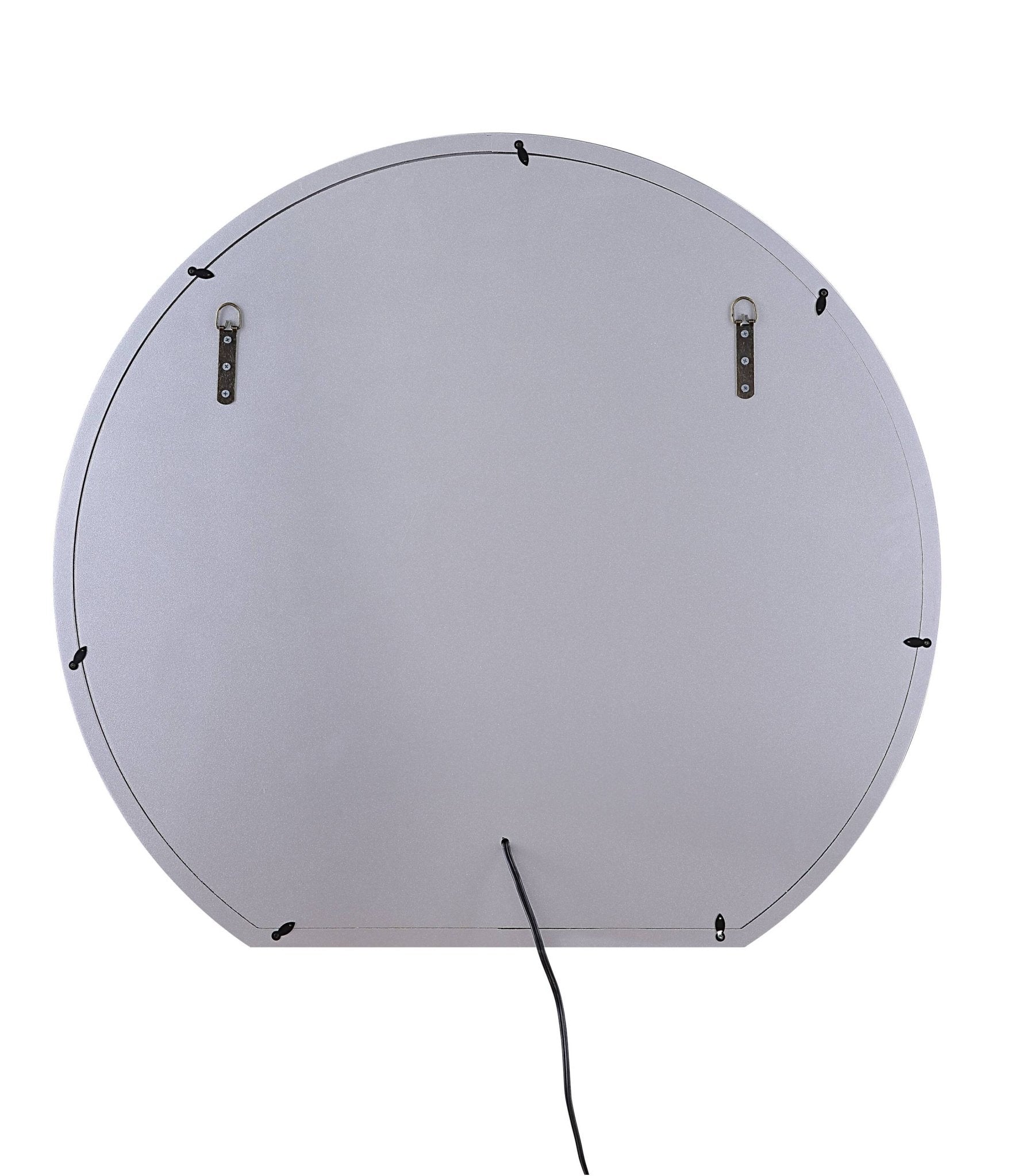 Round Silver LED Wall Mirror with Beveled Frame - 1st Choice Furniture Direct
