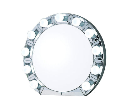 Round Silver LED Wall Mirror with Beveled Frame - 1st Choice Furniture Direct