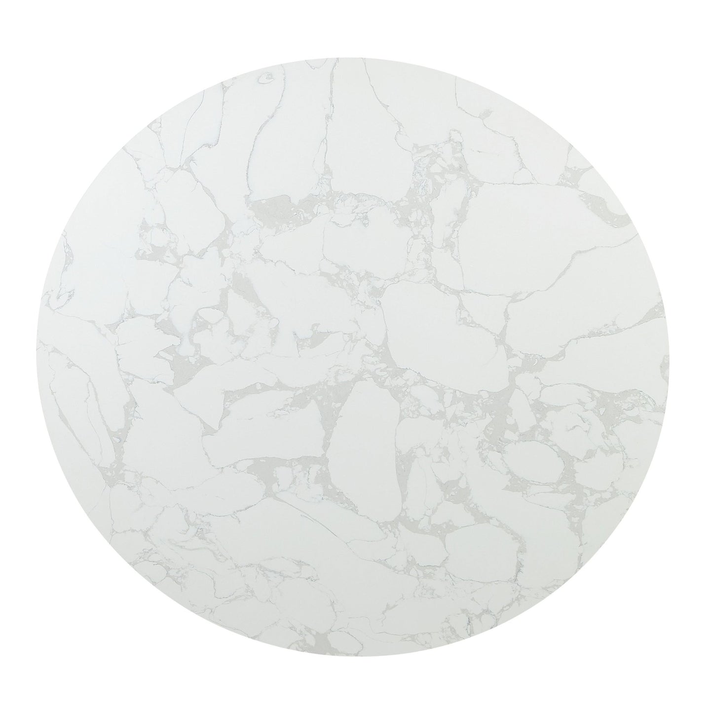 Round White Faux Marble Dining Table with Gold Base - 1st Choice Furniture Direct