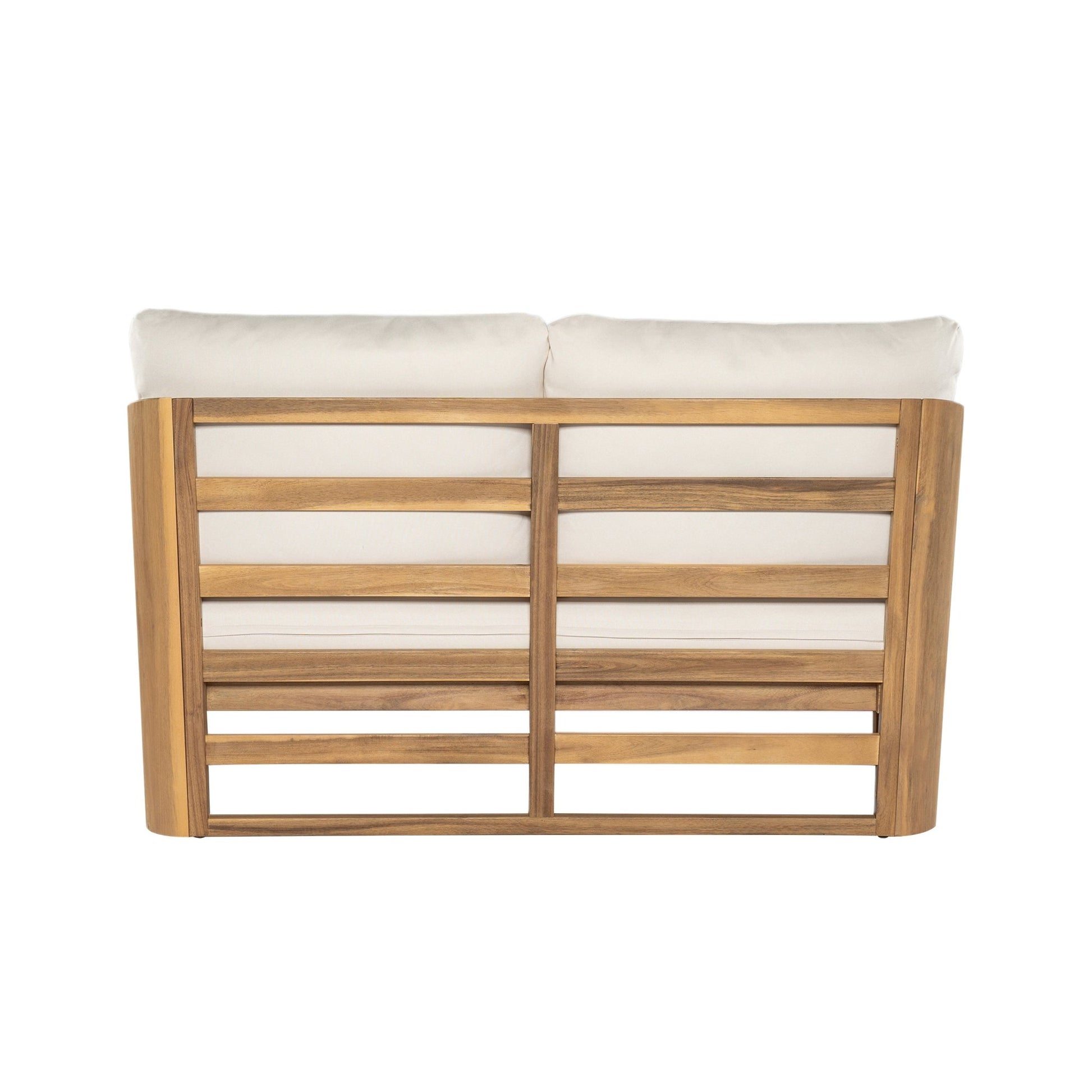 Royal Acacia Wood Loveseat and Coffee Table Set, Beige - 1st Choice Furniture Direct