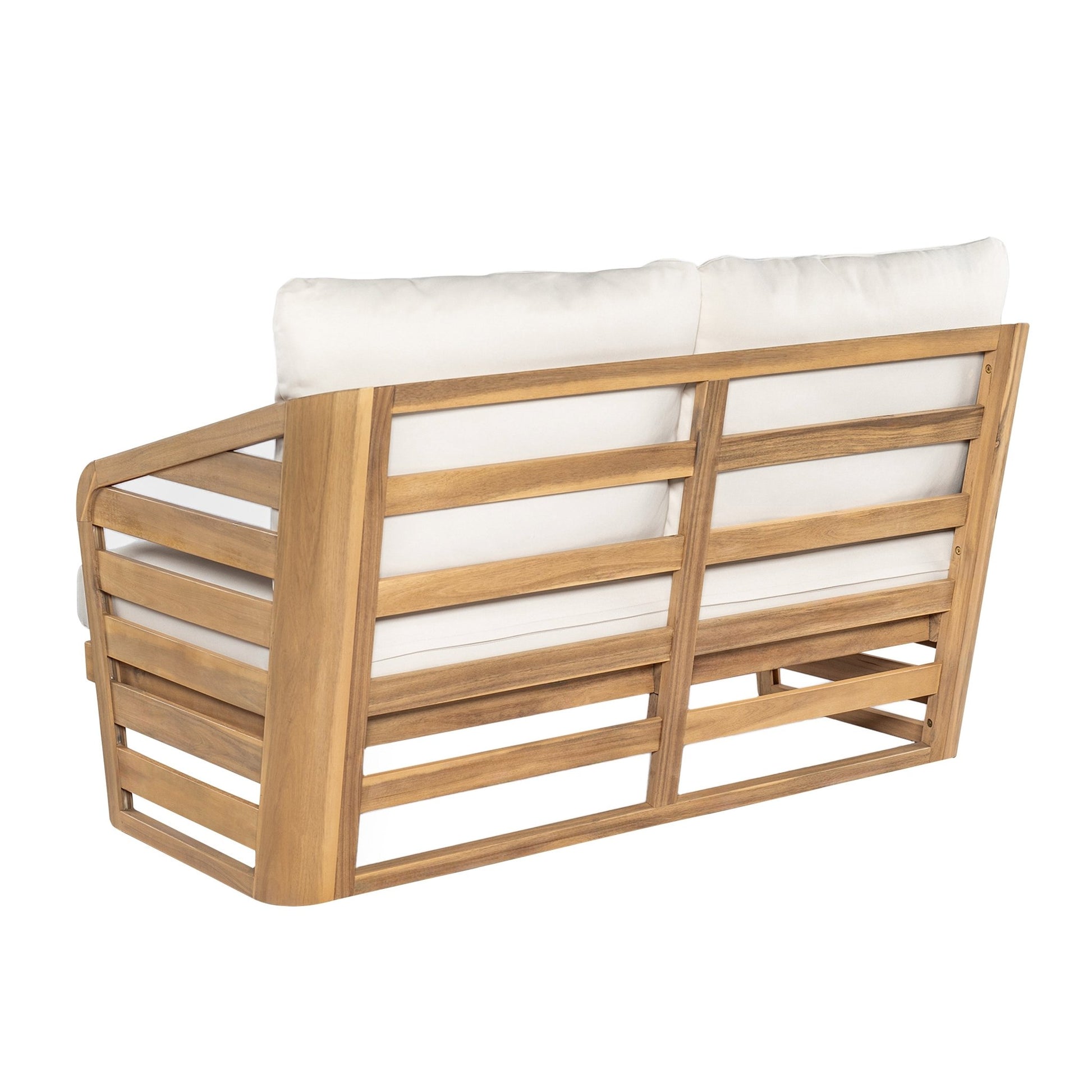Royal Acacia Wood Loveseat and Coffee Table Set, Beige - 1st Choice Furniture Direct