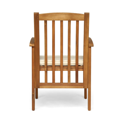 Rustic Acacia Wood Outdoor Dining Chairs Set of 2 with Cushions | Patio Seating - 1st Choice Furniture Direct